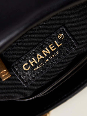 Chanel AS3855 Flap bag With Chain shiny Lambskin & Gold-Tone Metal Black - Default Title - View 8