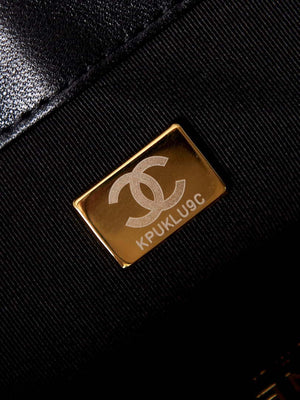 Chanel AS3855 Flap bag With Chain shiny Lambskin & Gold-Tone Metal Black - Default Title - View 9