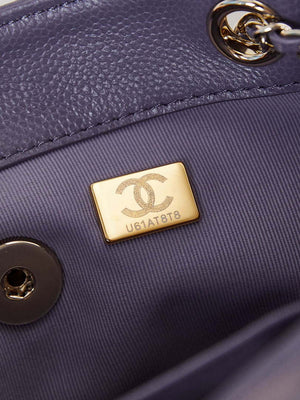 Chanel AS3860 Backpack Grained Shiny Calfskin Gold Light Purple - Default Title - View 9