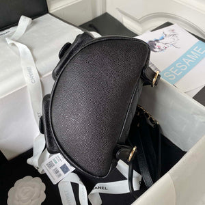 Chanel AS3860 Backpack Grained Shiny Calfskin & Gold-Tone Metal Black - Default Title - View 4