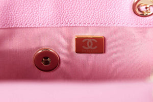 Chanel AS3860 Backpack Grained Shiny Calfskin & Gold-Tone Metal Pink - Default Title - View 9