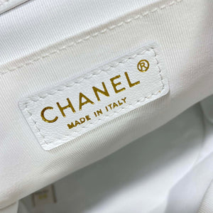 Chanel AS3860 Backpack Grained Shiny Calfskin & Gold-Tone Metal White - Default Title - View 8