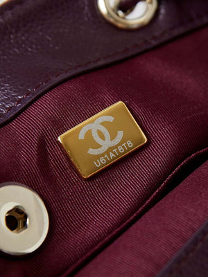 Chanel AS3860 Backpack Grained Shiny Calfskin Gold Wine Red - Default Title - View 9