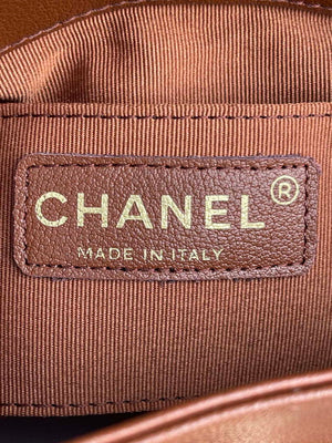 Chanel AS3860 Backpack Shiny Lambskin Gold Brown - Default Title - View 9