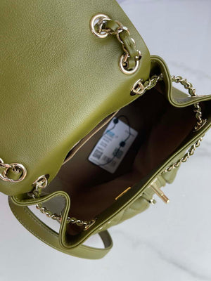 Chanel AS3860 Backpack Shiny Lambskin Gold Dark Green - Default Title - View 8