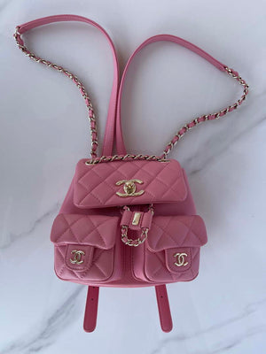 Chanel AS3860 Backpack Shiny Lambskin Gold Pink - Default Title - View 7