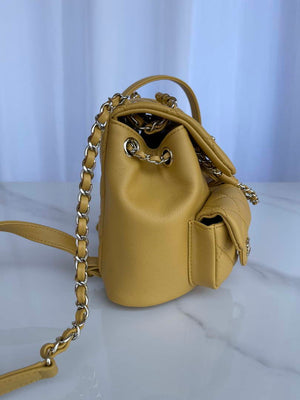 Chanel AS3860 Backpack Shiny Lambskin Gold Yellow - Default Title - View 2