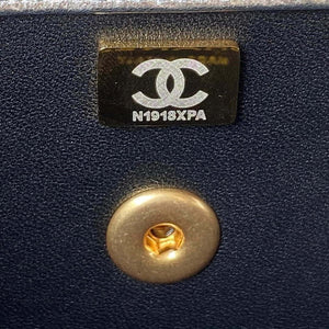 Chanel AS3908 CC Small Flap Bag With Top Handle Shiny Silver Calfskin Gold - Default Title - View 9