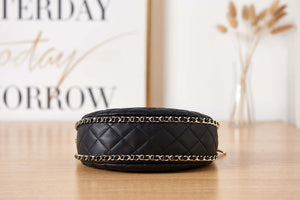 Chanel AS3917 Clutch With Chain Lambskin & Shiny Light Gold Metal Black - Default Title - View 5