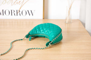 Chanel AS3917 Clutch With Chain Lambskin & Shiny Light Gold Metal Green - Default Title - View 6