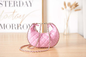 Chanel AS3917 Clutch With Chain Lambskin & Shiny Light Gold Metal Pink - Default Title - View 3