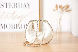 Chanel AS3917 Clutch With Chain Lambskin & Shiny Light Gold Metal White - Default Title - View 3