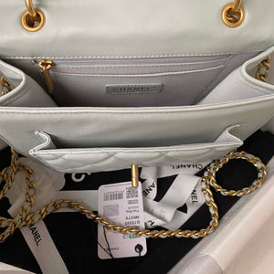Chanel AS3932 Flap Classic Bag CF Lambskin Light Blue Gold - Default Title - View 7