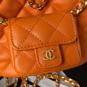 Chanel AS3947 Small Backpack Lambski & Gold-Tone Metal Orange - Default Title - View 4