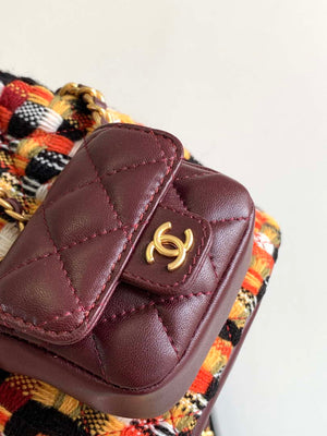 Chanel AS3947 Small Backpack Wool Tweed, Lambski & Gold-Tone Metal Orange - Default Title - View 6