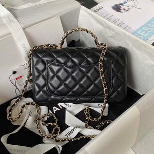 Chanel AS4141 Camellia Embossed With top Handle Bag Black - Default Title - View 2