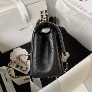 Chanel AS4141 Camellia Embossed With top Handle Bag Black - Default Title - View 5