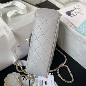 Chanel AS4141 Camellia Embossed With top Handle Bag Gray - Default Title - View 6