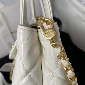 Chanel AS3970 Flap Bag with top handle Lambskin gold tone metal White - Default Title - View 4