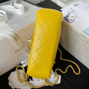 Chanel AS4141 Camellia Embossed With top Handle Bag Yellow - Default Title - View 5