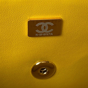 Chanel AS4141 Camellia Embossed With top Handle Bag Yellow - Default Title - View 9