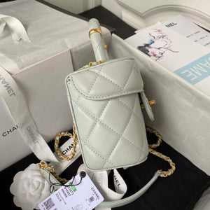 Chanel AS3973 Small Vanity Case Lambskin bag with top handle Light Blue - Default Title - View 6