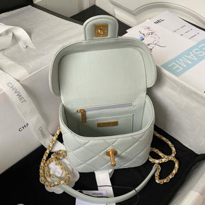 Chanel AS3973 Small Vanity Case Lambskin bag with top handle Light Blue - Default Title - View 7
