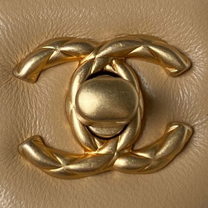 Chanel AS3973 Small Vanity Case Tweed Lambskin & Gold Metal Yellow & White - Default Title - View 3