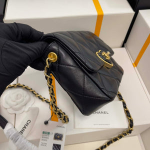 Chanel AS3979 Mini Flap Bag Lambskin Plexi & Gold-Tone Meta Black - Default Title - View 4