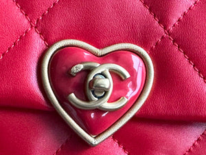 Chanel AS3979 Mini Flap Bag Lambskin Plexi & Gold-Tone Meta Red - Default Title - View 5