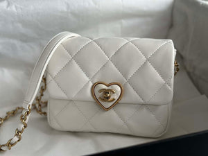 Chanel AS3979 Mini Flap Bag Lambskin Plexi & Gold-Tone Meta White - Default Title - View 2