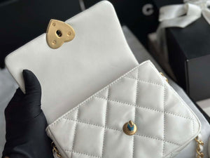 Chanel AS3979 Mini Flap Bag Lambskin Plexi & Gold-Tone Meta White - Default Title - View 7