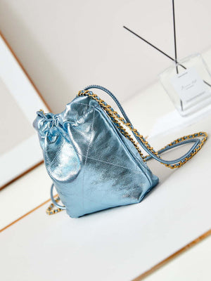 Chanel AS3980 22 Mini Handbag Fantasy color Calfskin & Gold-Tone Metal Blue - Default Title - View 4