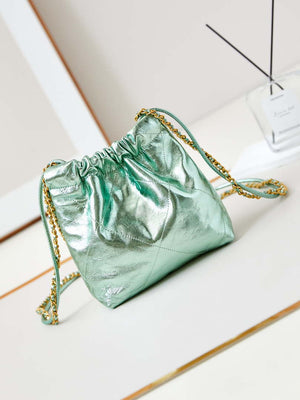 Chanel AS3980 22 Mini Handbag Fantasy color Calfskin & Gold-Tone Metal Green - Default Title - View 5