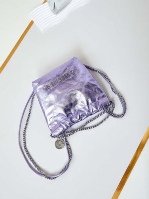 Chanel AS3980 22 Mini Handbag Fantasy color Calfskin & Gold-Tone Metal Purple - Default Title - View 7