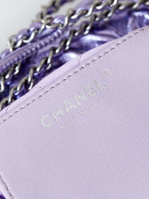 Chanel AS3980 22 Mini Handbag Fantasy color Calfskin & Gold-Tone Metal Purple - Default Title - View 8