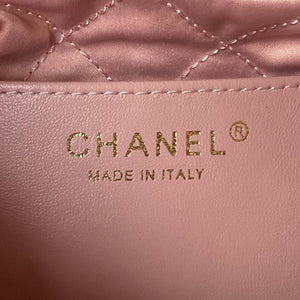 Chanel AS3980 22 Mini Handbag Shiny Calfskin & Gold-Tone Metal Pink - Default Title - View 8