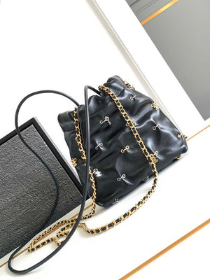Chanel AS3980 22 Mini Handbag Black Calfskin & Gold-Tone Metal - Default Title - View 3