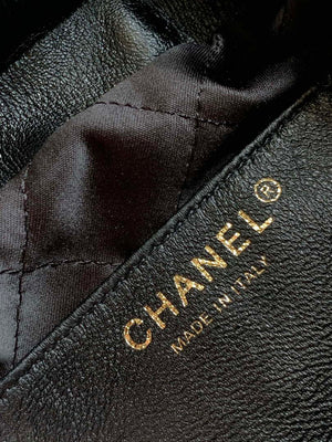 Chanel AS3980 22 Mini Handbag Black Calfskin & Gold-Tone Metal - Default Title - View 9