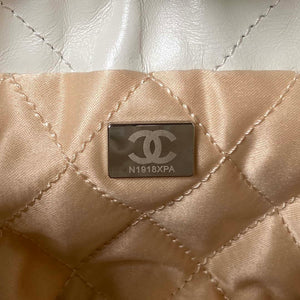 Chanel AS3980 22 Mini Handbag Shiny Calfskin & Silver-Tone Metal White - Default Title - View 8