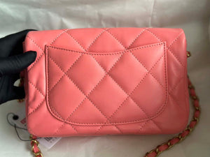 Chanel AS3986 Small Flap Bag Lambskin Plexi & Gold-Tone Meta Pink - Default Title - View 4