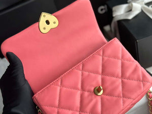Chanel AS3986 Small Flap Bag Lambskin Plexi & Gold-Tone Meta Pink - Default Title - View 7