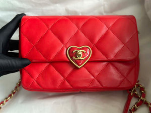 Chanel AS3986 Small Flap Bag Lambskin Plexi & Gold-Tone Meta Red - Default Title - View 2