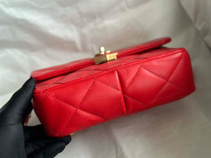 Chanel AS3986 Small Flap Bag Lambskin Plexi & Gold-Tone Meta Red - Default Title - View 6