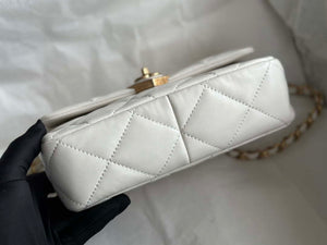 Chanel AS3986 Small Flap Bag Lambskin Plexi & Gold-Tone Metal White - Default Title - View 6