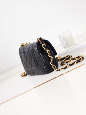 Chanel AS4012 Small Flap Lambskin Bag Black Gold - Default Title - View 4