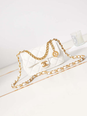 Chanel AS4012 Small Flap Lambskin Bag White - Default Title - View 1