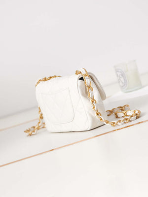 Chanel AS4012 Small Flap Lambskin Bag White - Default Title - View 4