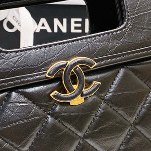 Chanel AS4025 Mini Flap bag with top handle calfskin gold tone metal Black - Default Title - View 7