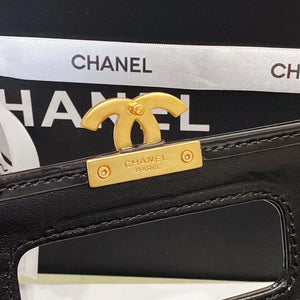 Chanel AS4025 Mini Flap bag with top handle patent calfskin gold tone metal Black - Default Title - View 7